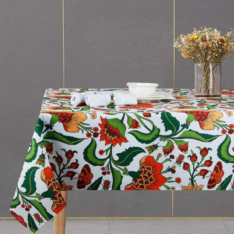 EHouseHome Outdoor and Indoor Spill Proof Waterproof Tablecloth,Vintage Floral Design Patio Fabric Table Cover,Home Dinner DÃ©cor Wrinkle Free Table Cloths 60x120Inch Rectangle,Babala - Image 4